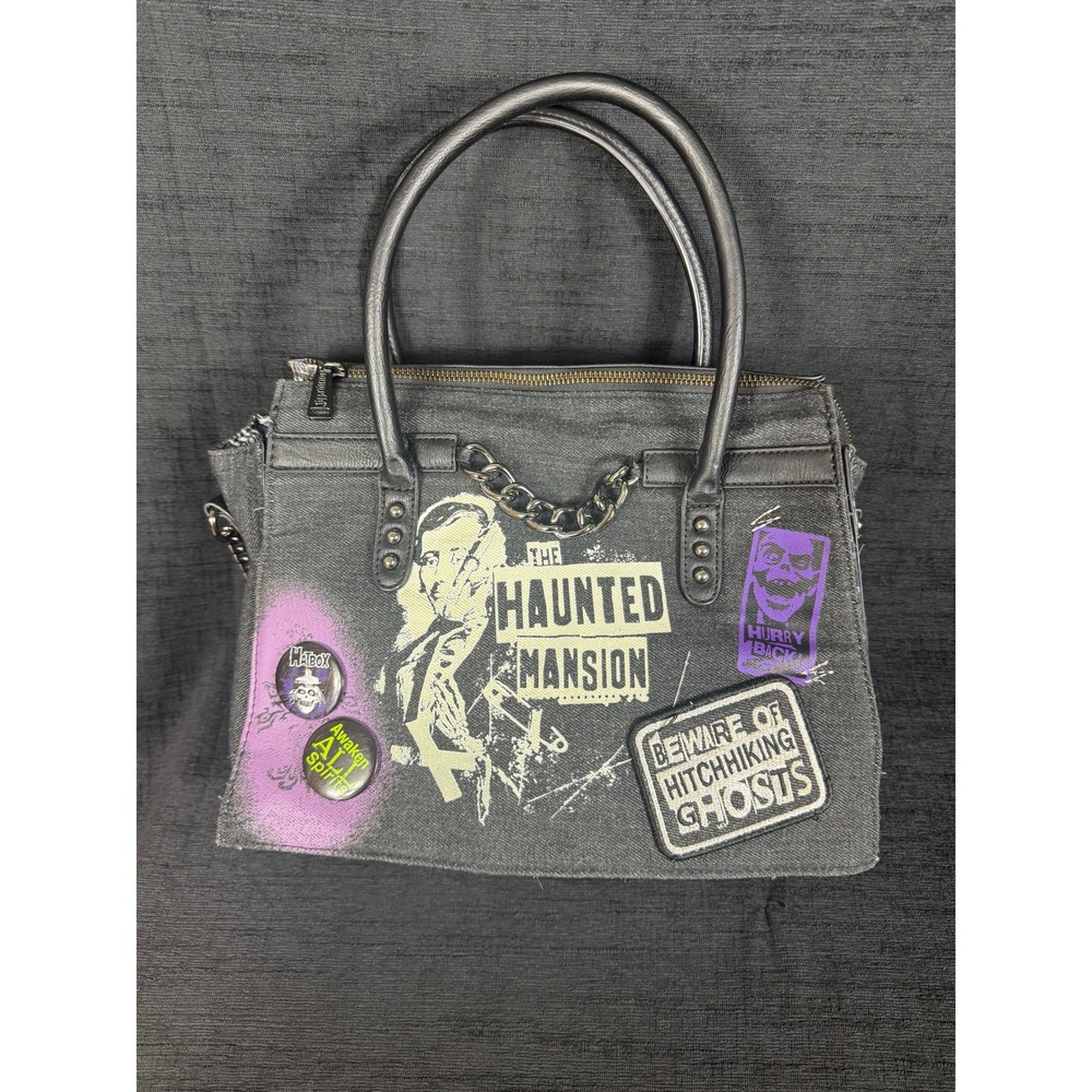 Loungefly Disney Parks Haunted Mansion Purse Crossbody Black Purple Green